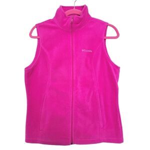 Columbia Pink Fleece Zip Up Vest Medium